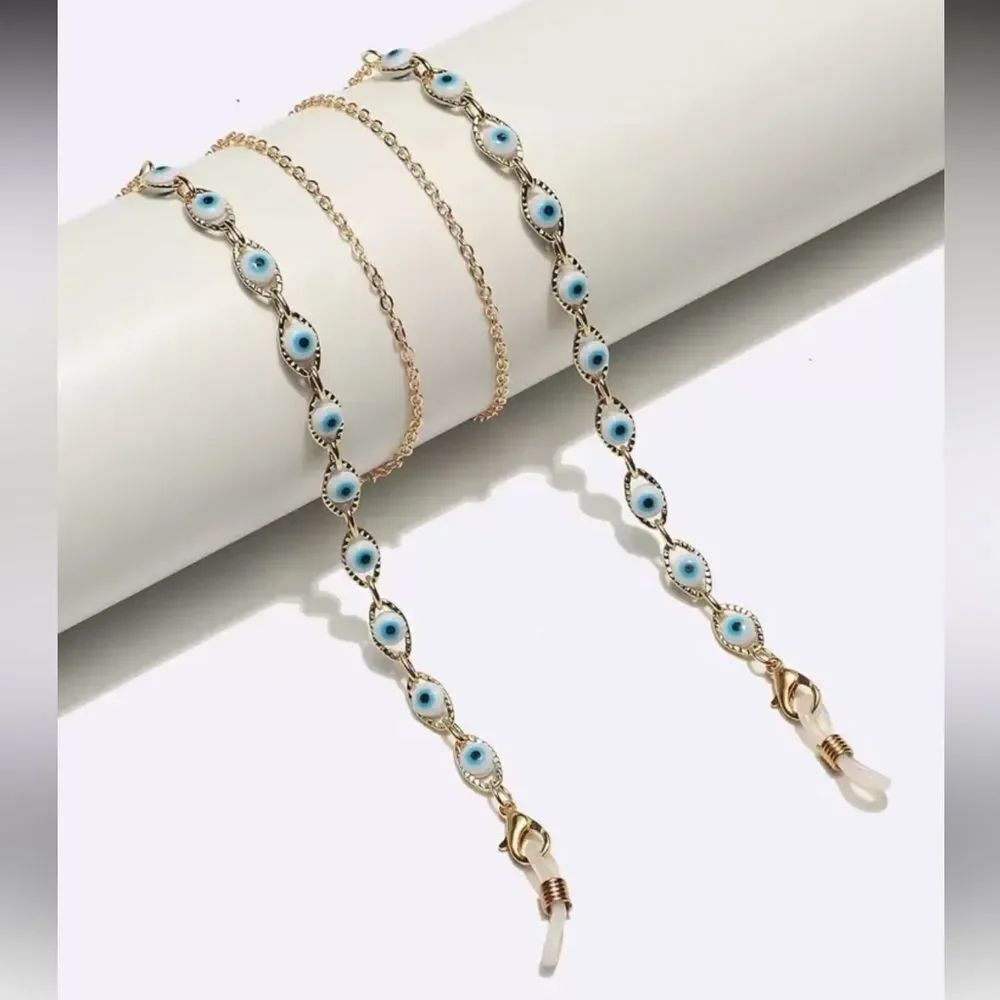 Blue Evil Eye eyewear chain A1680
